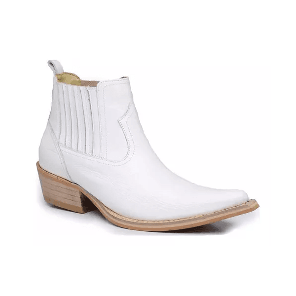 Botina Masculina Couro Floater Branco - Silverado Botas