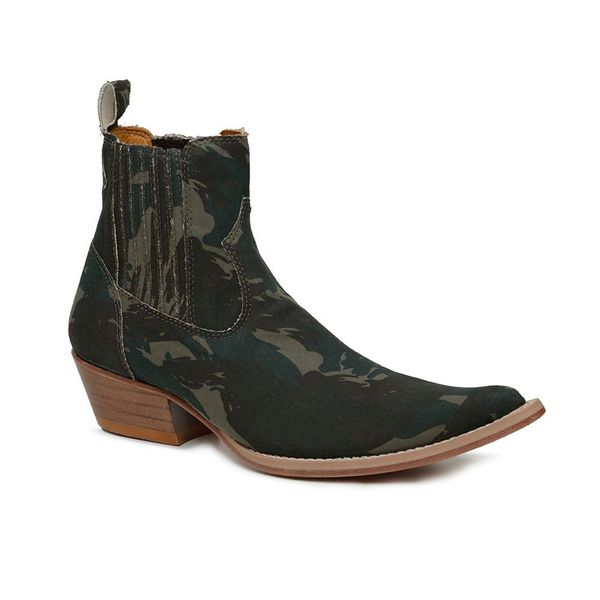 Botina Masculina Tecido Jeans Militar - Silverado Botas