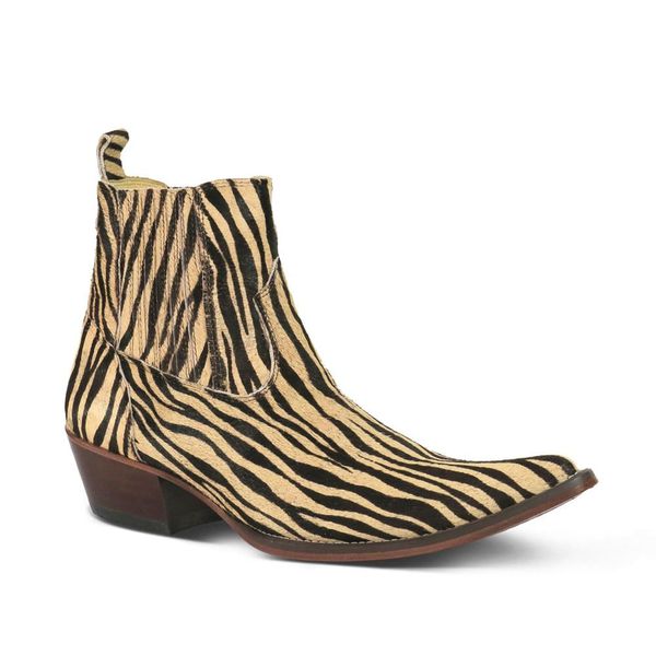 Botina Masculina Couro Estampado Tigre - Silverado Botas