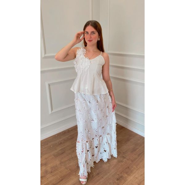 Conjunto De Saia Girassol -BRANCO