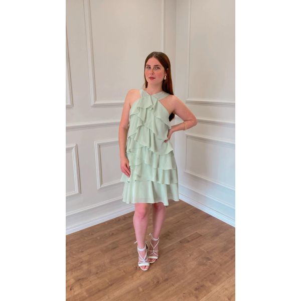 Vestido Tulipa De Babado - VERDE