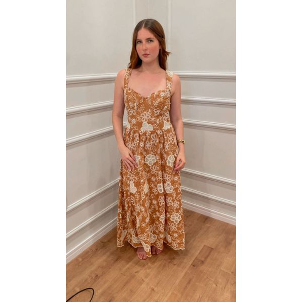 VESTIDO DÁLIA DE LESE FLORIDO - NUDE