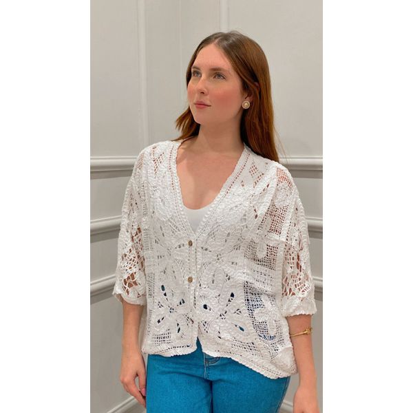 KIMONO ACÁCIA DE CROCHÊ - BRANCO