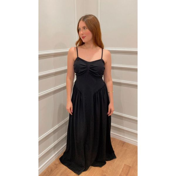 VESTIDO VIDEIRA LONGO - PRETO