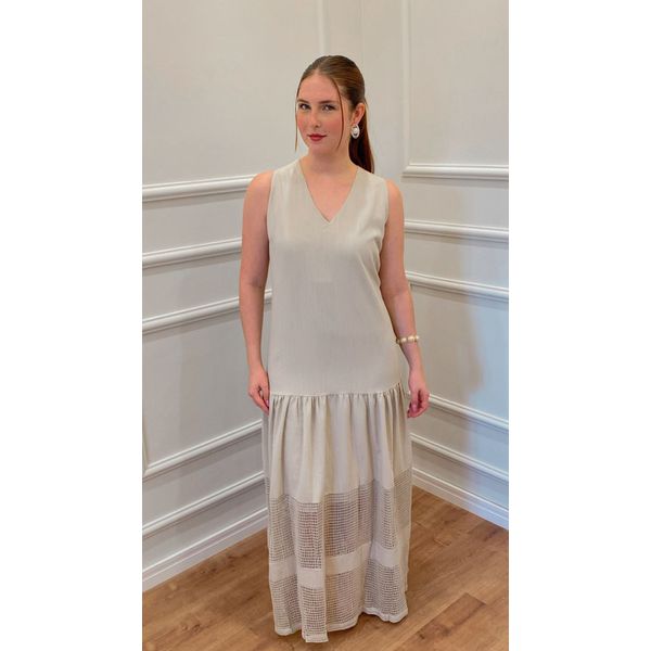 VESTIDO BROMÉLIA LONGO - CRU