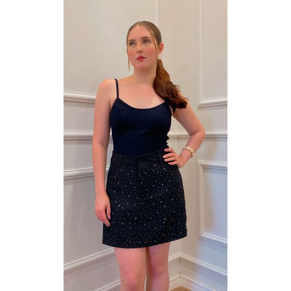  Short Saia Amoreira De Brilho - PRETO
