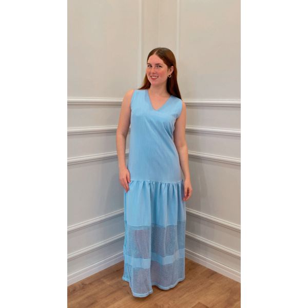 VESTIDO BROMÉLIA LONGO - AZUL