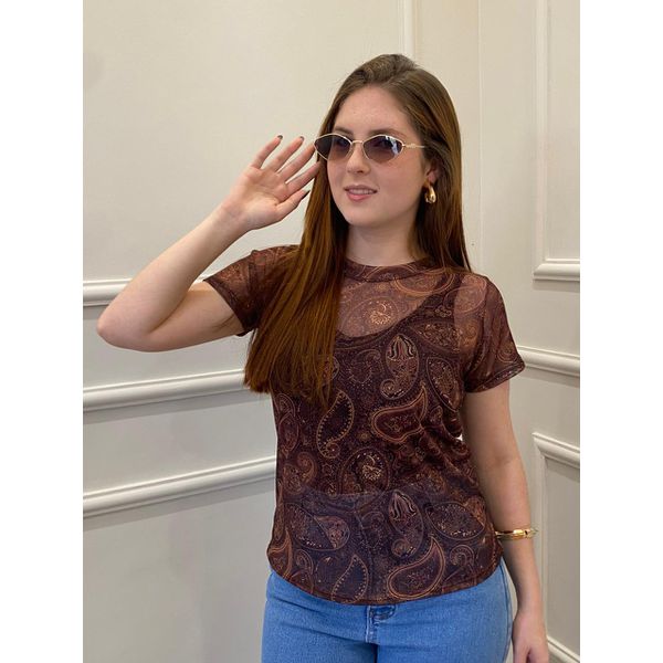 TULE 104 MARROM/ DOURADO