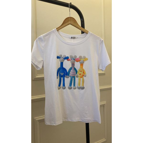 T-SHIRT GIRAFA 100 BRANCO