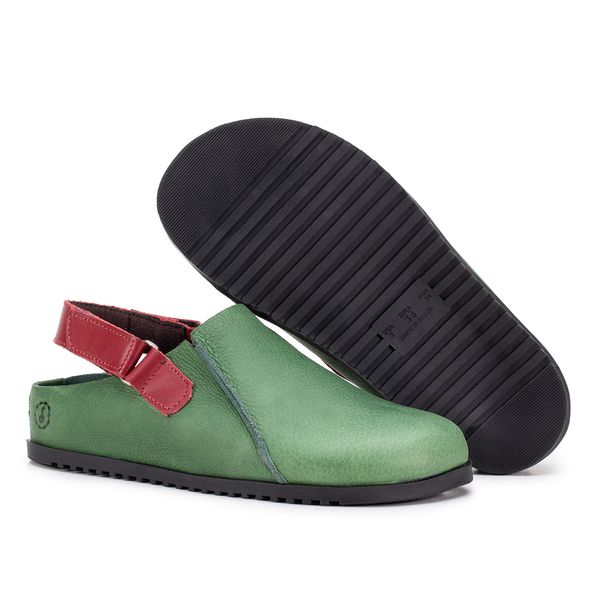 Birken Vittoria Couro Legítimo Verde Militar com Tira Açaí e Ajuste em Velcro