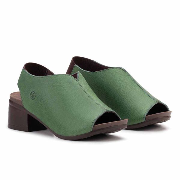 Sandália Toscana Verde Militar em Couro Legítimo – Estilo Atemporal e Conforto Premium