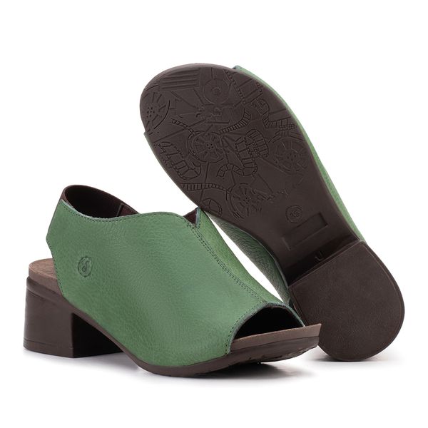Sandália Toscana Verde Militar em Couro Legítimo – Estilo Atemporal e Conforto Premium
