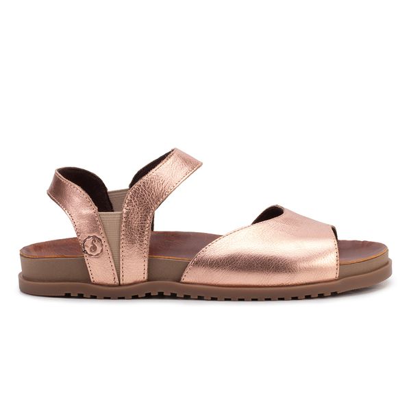 Sandália Birken Rania: Sofisticação e Conforto em Couro Metalizado Rose