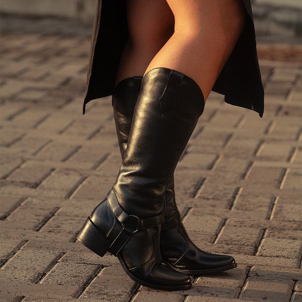 Bota Texana Dois Em Um Preto Para Qualquer Ocasião