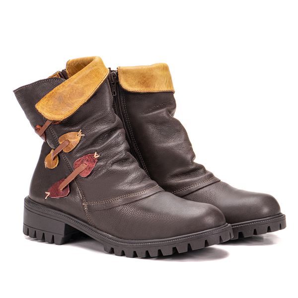 Bota Com Solado de Borracha Plume Café/Atlantic Amarelo/Atlantic Laranja/Atlantic Vermelho