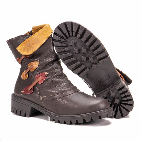 Bota Com Solado de Borracha Plume Café/Atlantic Amarelo/Atlantic Laranja/Atlantic Vermelho