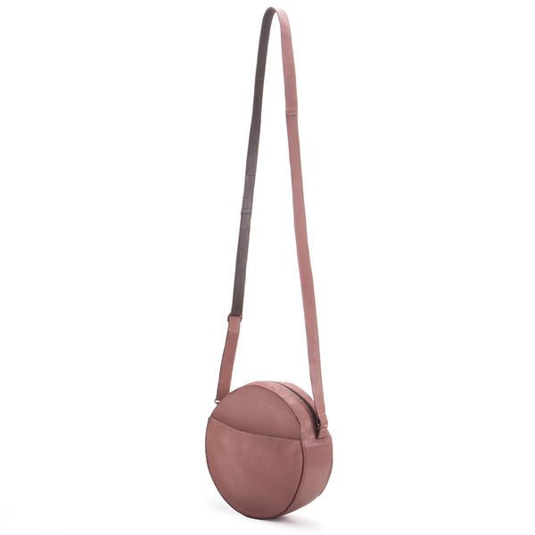 Bolsa Feminina Em Couro Legitimo Milano Nude Redondinha