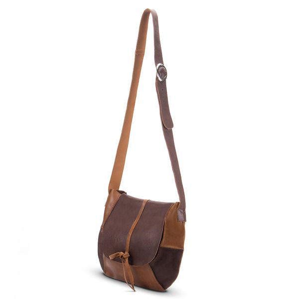 Bolsa Feminina Em Couro Legitimo Graxo Café Com Conhaque Rustica