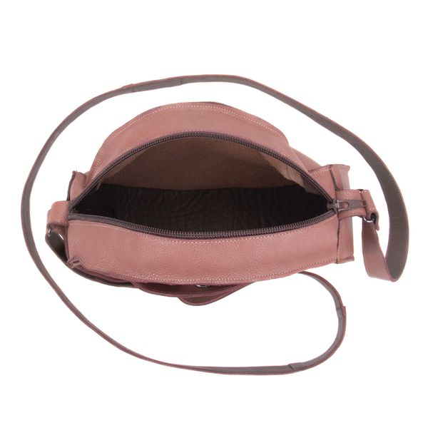 Bolsa Feminina Em Couro Legitimo Milano Nude Redondinha