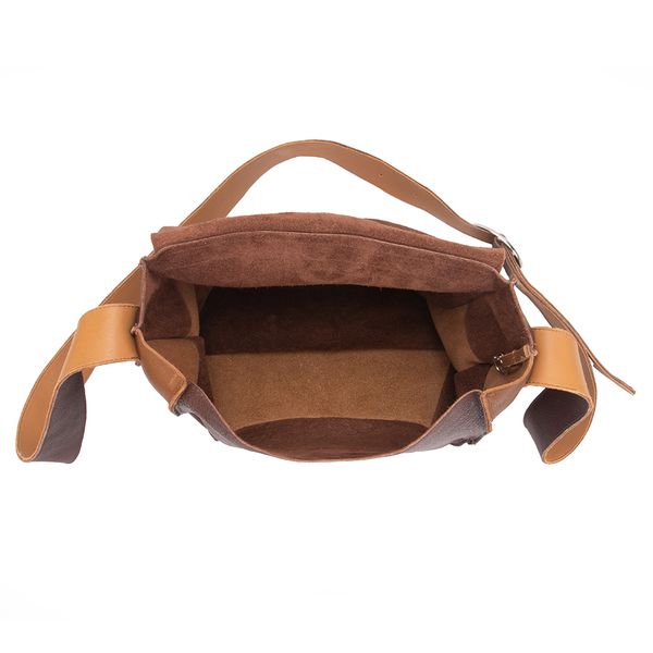 Bolsa Feminina Em Couro Legitimo Graxo Café Com Conhaque Rustica