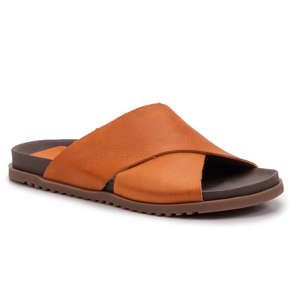 Birken Catherine: Ousadia em Couro Laranja com Sola Redonda Marrom