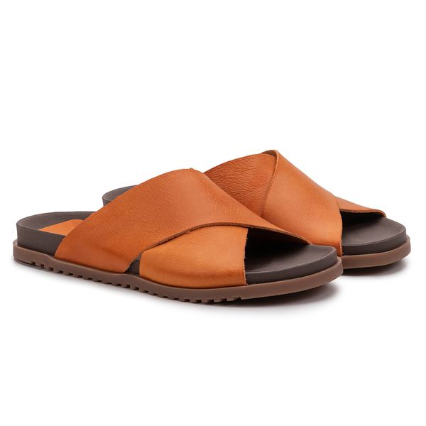 Birken Catherine: Ousadia em Couro Laranja com Sola Redonda Marrom
