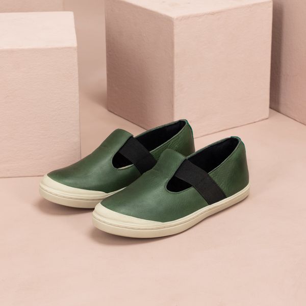 Tênis Cano Baixo em Estilo Militar: Verde Militar com Elástico Grass e Sola de Borracha Off White
