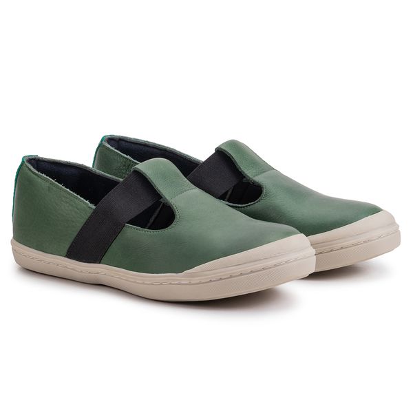 Tênis Cano Baixo em Estilo Militar: Verde Militar com Elástico Grass e Sola de Borracha Off White