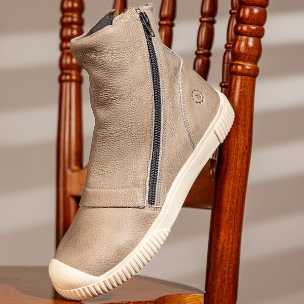 Tênis York Nuvem: Conforto nas Alturas com Zíper Preto e Sola Off White