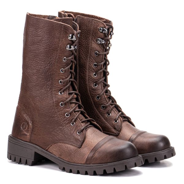 Bota Cano Alto Graxo Telha