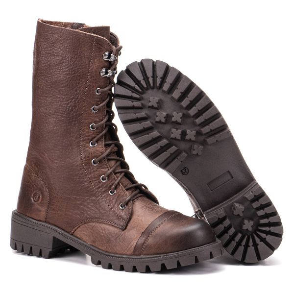 Bota Cano Alto Graxo Telha