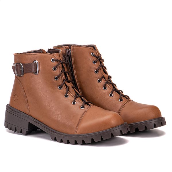 Bota Legiao Em Couro Graxo Cafe/Jade Whisky Com Sola De Borracha Cafe