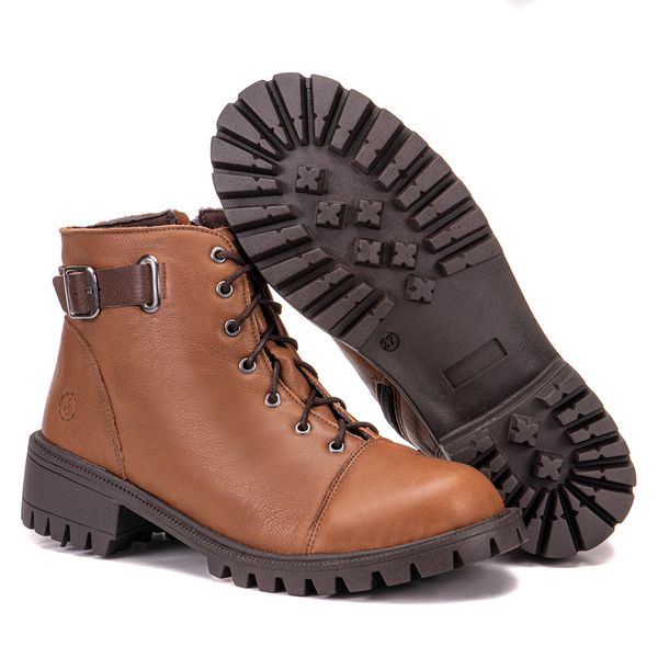 Bota Legiao Em Couro Graxo Cafe/Jade Whisky Com Sola De Borracha Cafe