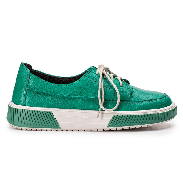 Tênis Nefertiti: Em Couro Verde Grass Com Cadarço Off White e Solado Verde Com Detalhes Brancos