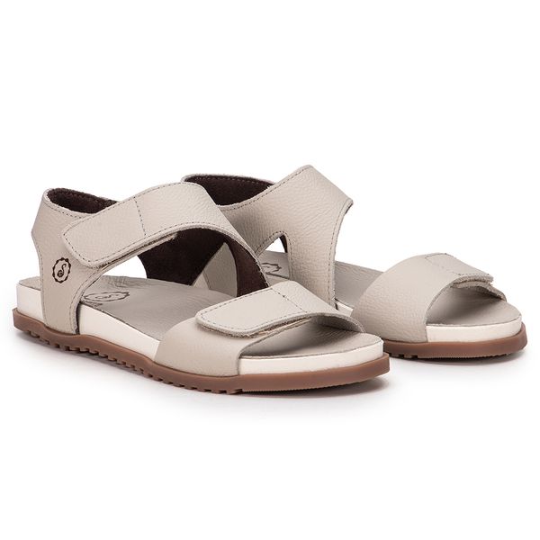 Sandália Birken Louise em Couro Off White: Sofisticação e Conforto Atemporal