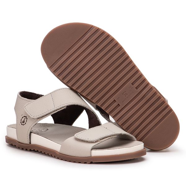 Sandália Birken Louise em Couro Off White: Sofisticação e Conforto Atemporal