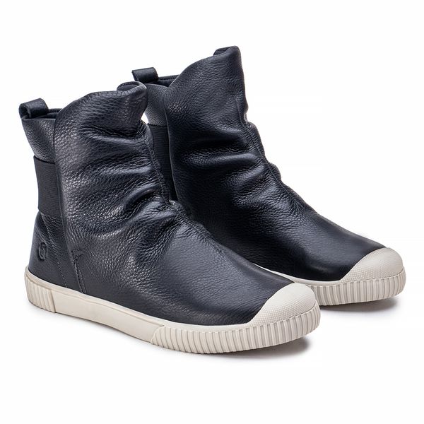 Tênis Cano Medio Em Couro Preto: Conforto nas Alturas com Elastico Traseiro e Sola Off White