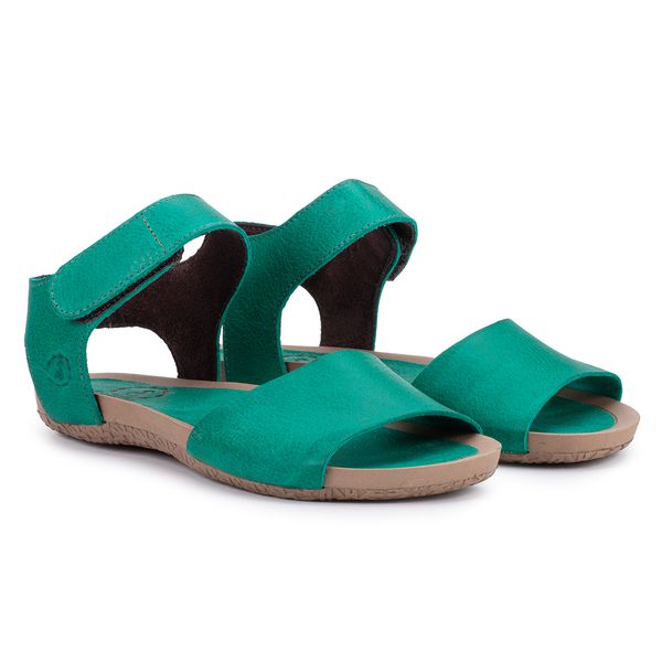 Birken Anne em Couro Grass com Traseira de Velcro e Palmilha Comfort Anatômica
