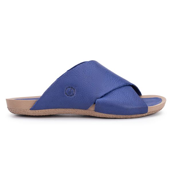 Birken Catherine em Couro Azul Royal com Palmilha Comfort Anatômica e Sola Comfort Redonda