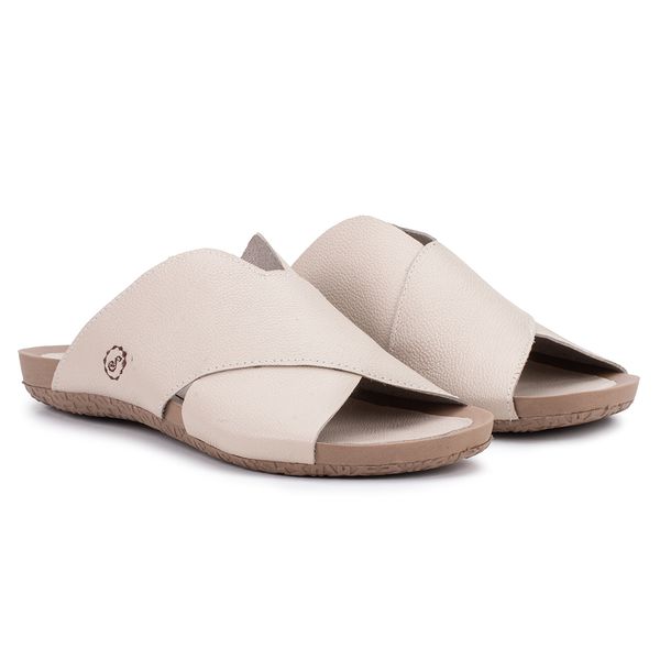 Birken Catherine em Couro Off White com Palmilha Comfort Anatômica e Sola Comfort Redonda