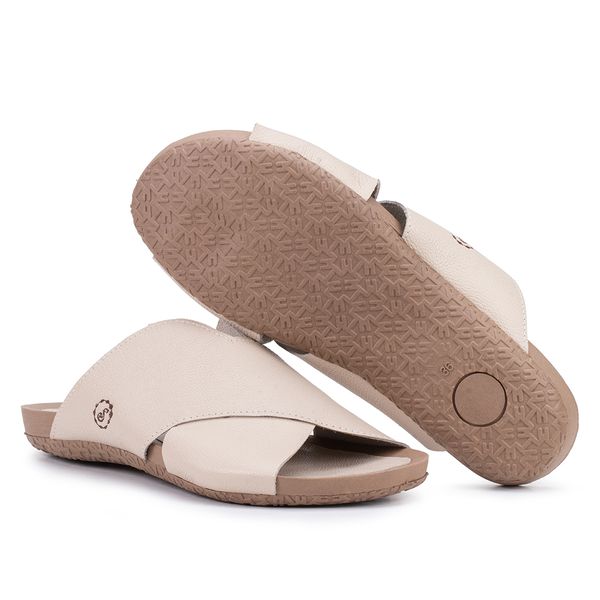 Birken Catherine em Couro Off White com Palmilha Comfort Anatômica e Sola Comfort Redonda