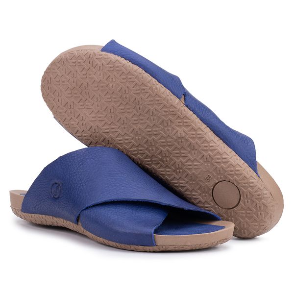 Birken Catherine em Couro Azul Royal com Palmilha Comfort Anatômica e Sola Comfort Redonda