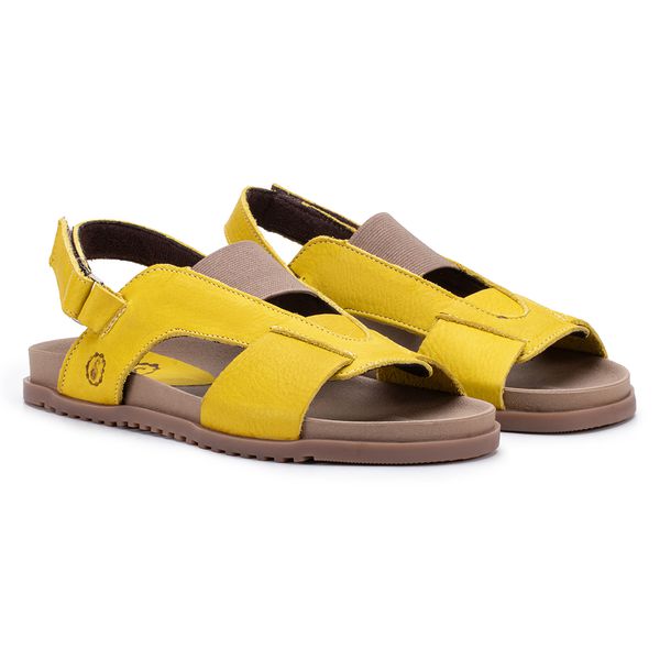 Sandália Birken Sabá – Elegância em Couro Citrino com Ajuste Perfeito e Conforto Exclusivo