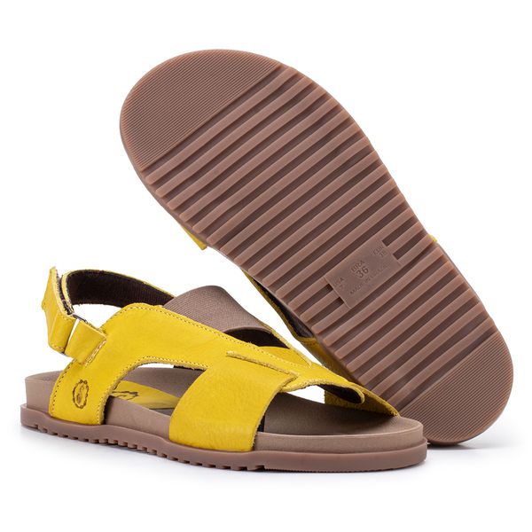 Sandália Birken Sabá – Elegância em Couro Citrino com Ajuste Perfeito e Conforto Exclusivo