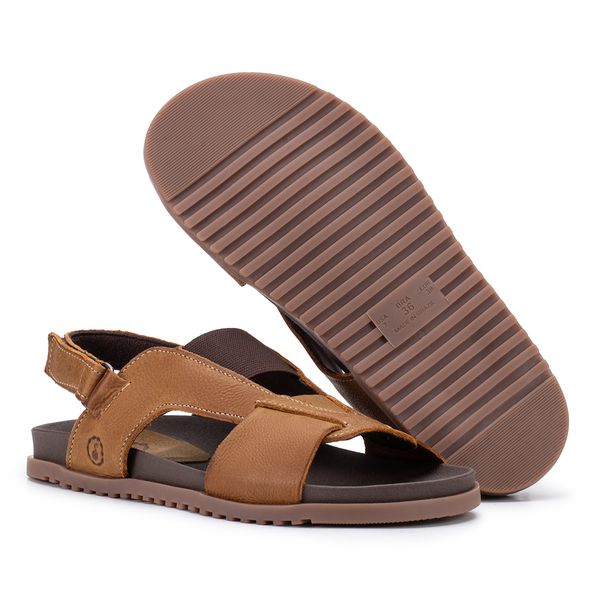 Sandália Birken Sabá – Elegância em Couro Conhaque com Ajuste Perfeito e Conforto Exclusivo