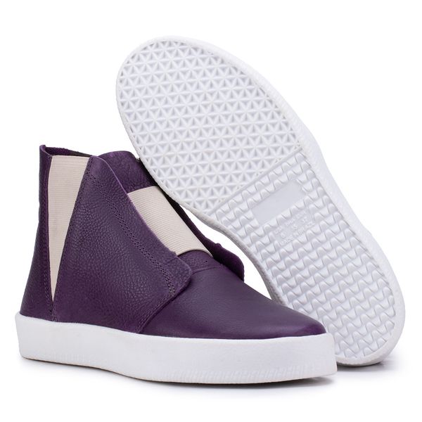 Tênis Amália: Cano Alto em Violeta com Elegância Contemporânea