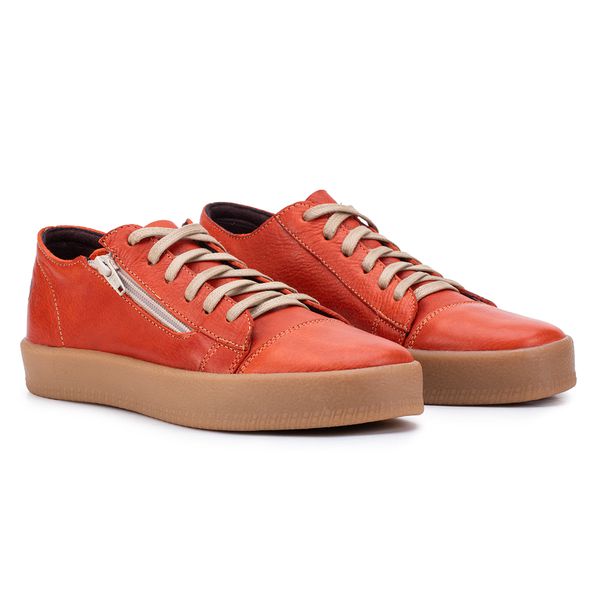 Tênis Esmeralda: Elegância em Couro Tomate