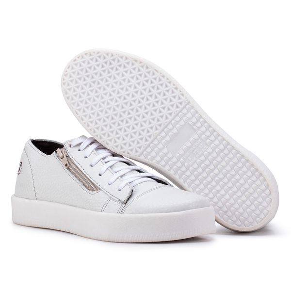 Tênis Esmeralda em Couro Legítimo Off White