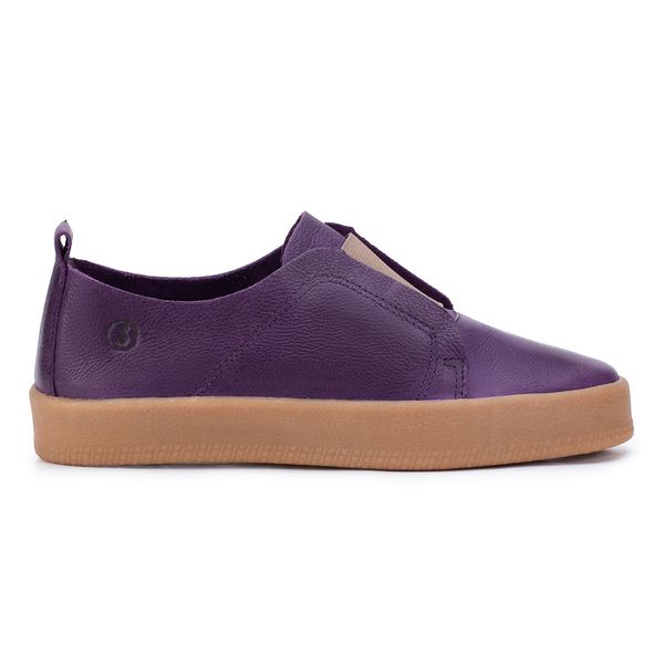 Tênis Olga: Charme em Couro Violeta com Elegância Contemporânea