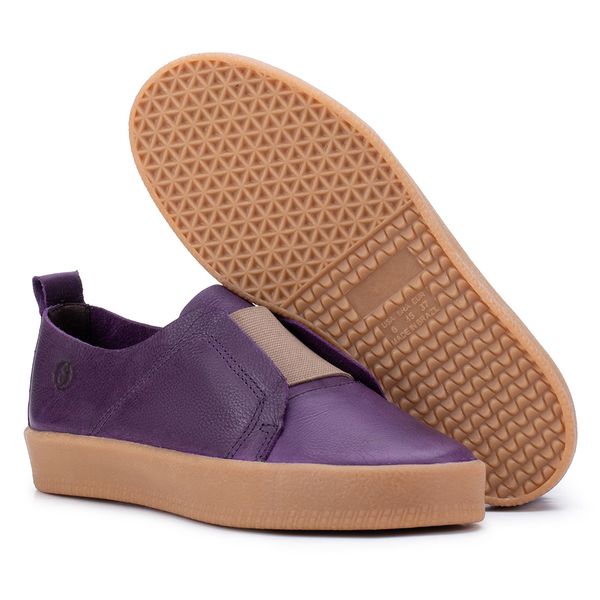 Tênis Olga: Charme em Couro Violeta com Elegância Contemporânea